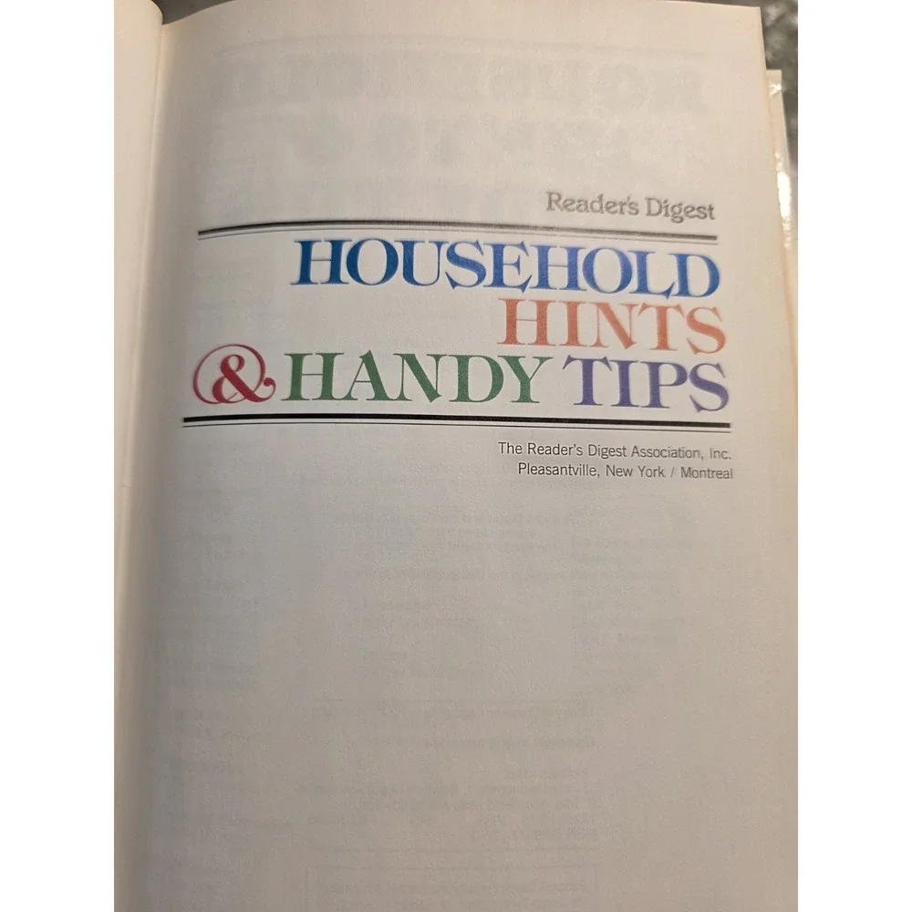 Reader's Digest Household Hints & Handy Tips (1988) Hardcover
